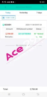 ACE291 withdrawal record 01